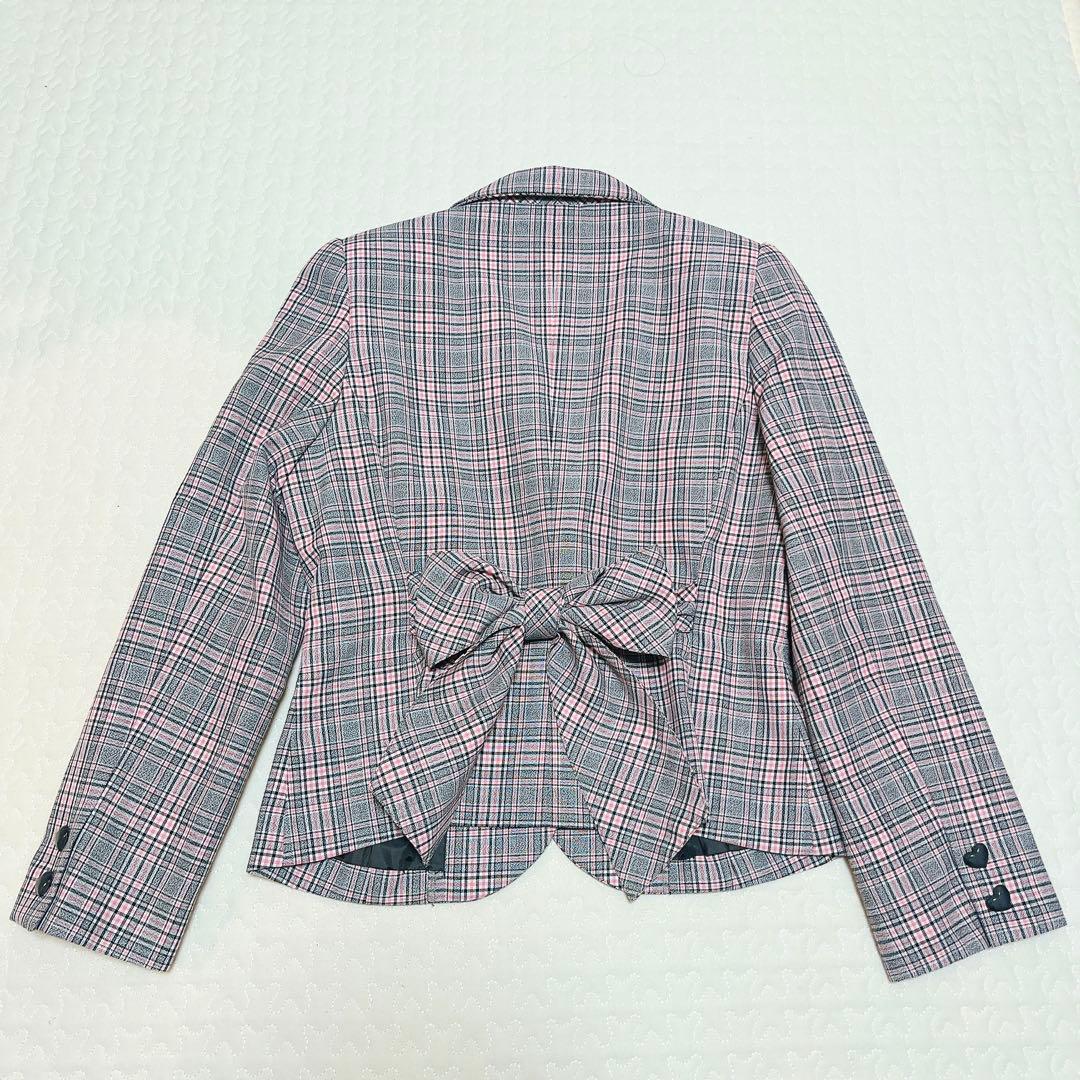 美品　希少　メゾピアノ　チェック柄フォーマルスーツ　卒服　ハート　150