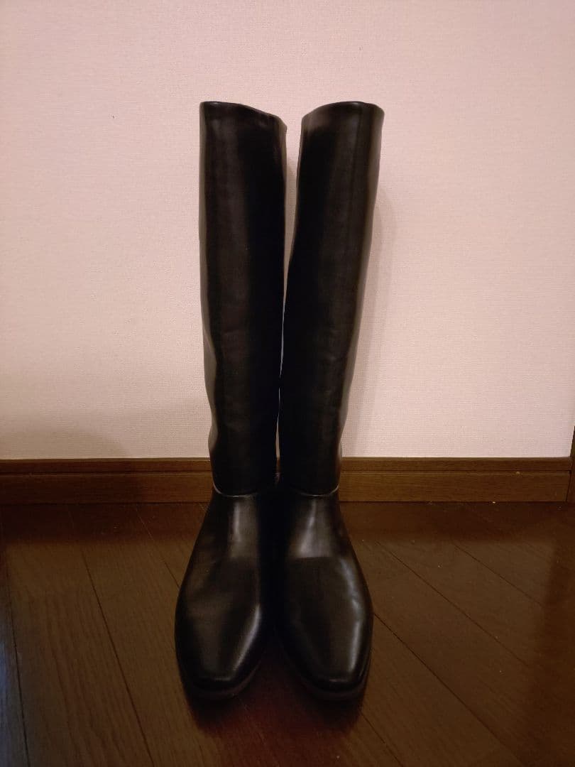 LE TALON 2cmワイドシャフトロングブーツ ブラックXL