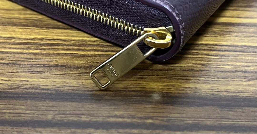 CELINE セリーヌ 長財布 ラウンドファスナー バーガンディ