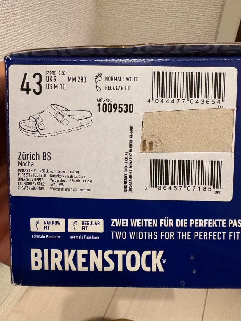 靴 BIRKENSTOCK ZURICH MOCHA 43