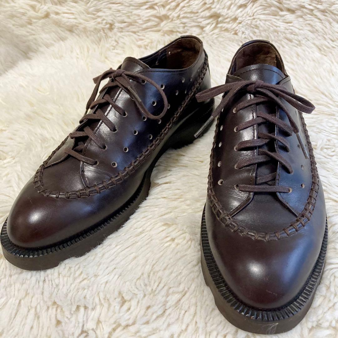 イッセイミヤケ ACCESSORY ドレスシューズ パンチング ダークブラウン