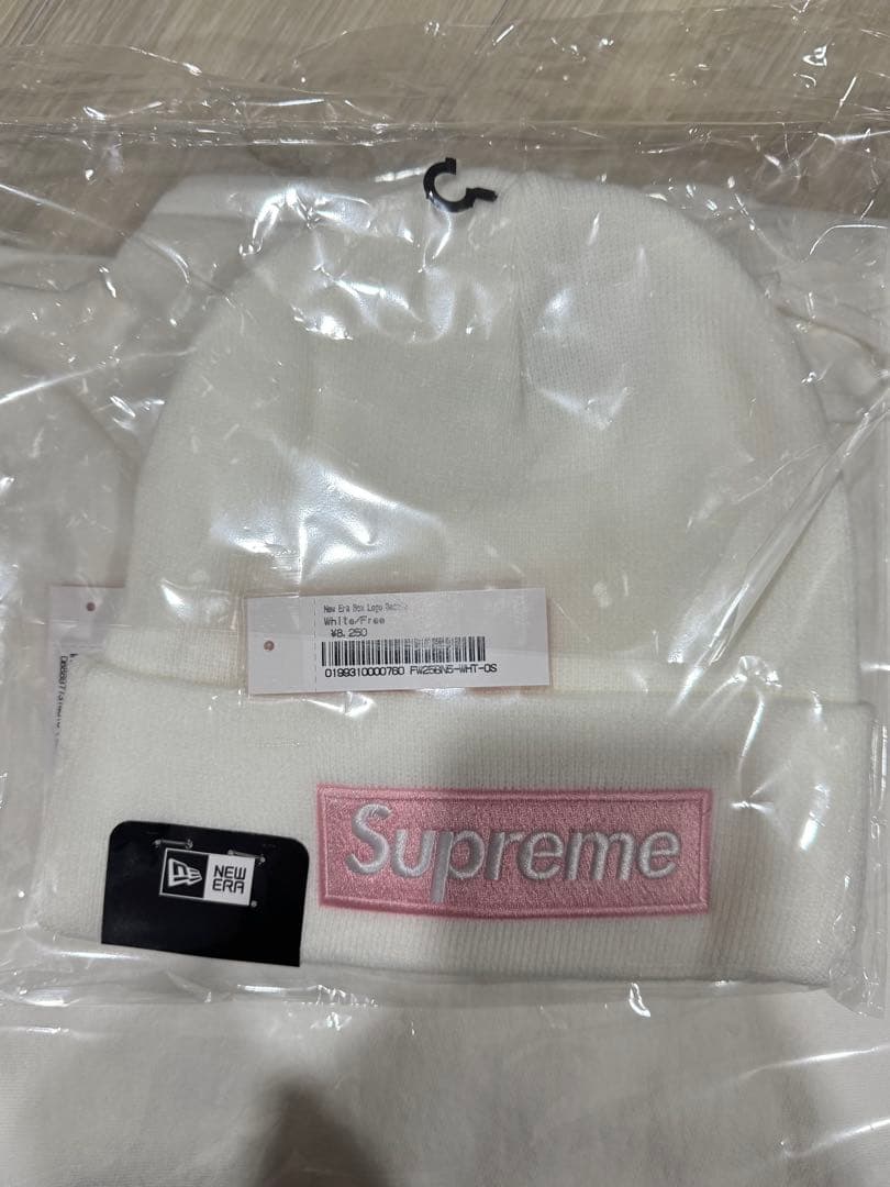 帽子 Supreme New Era Box Logo Beanie white