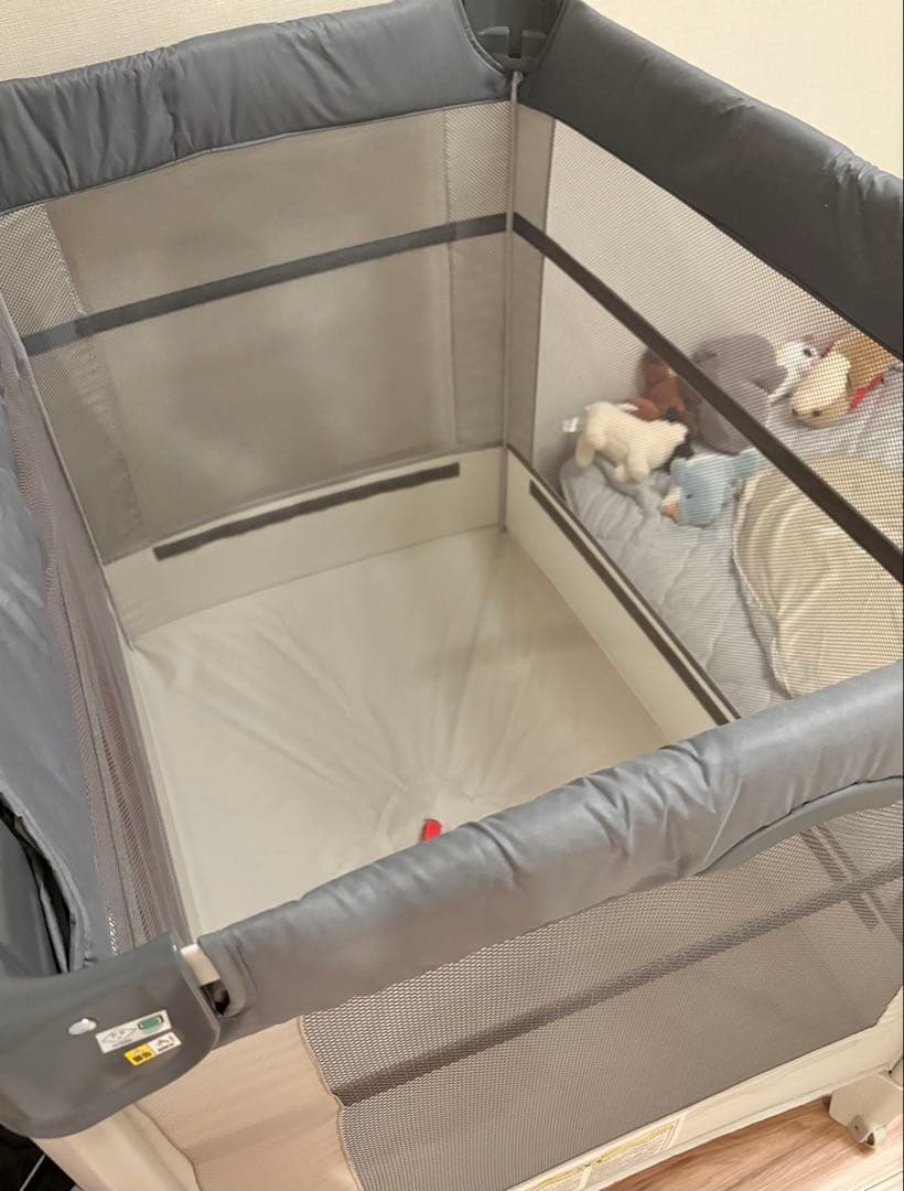 【Aprica】ベビーベッド ココネルエアー AB グレーベアー