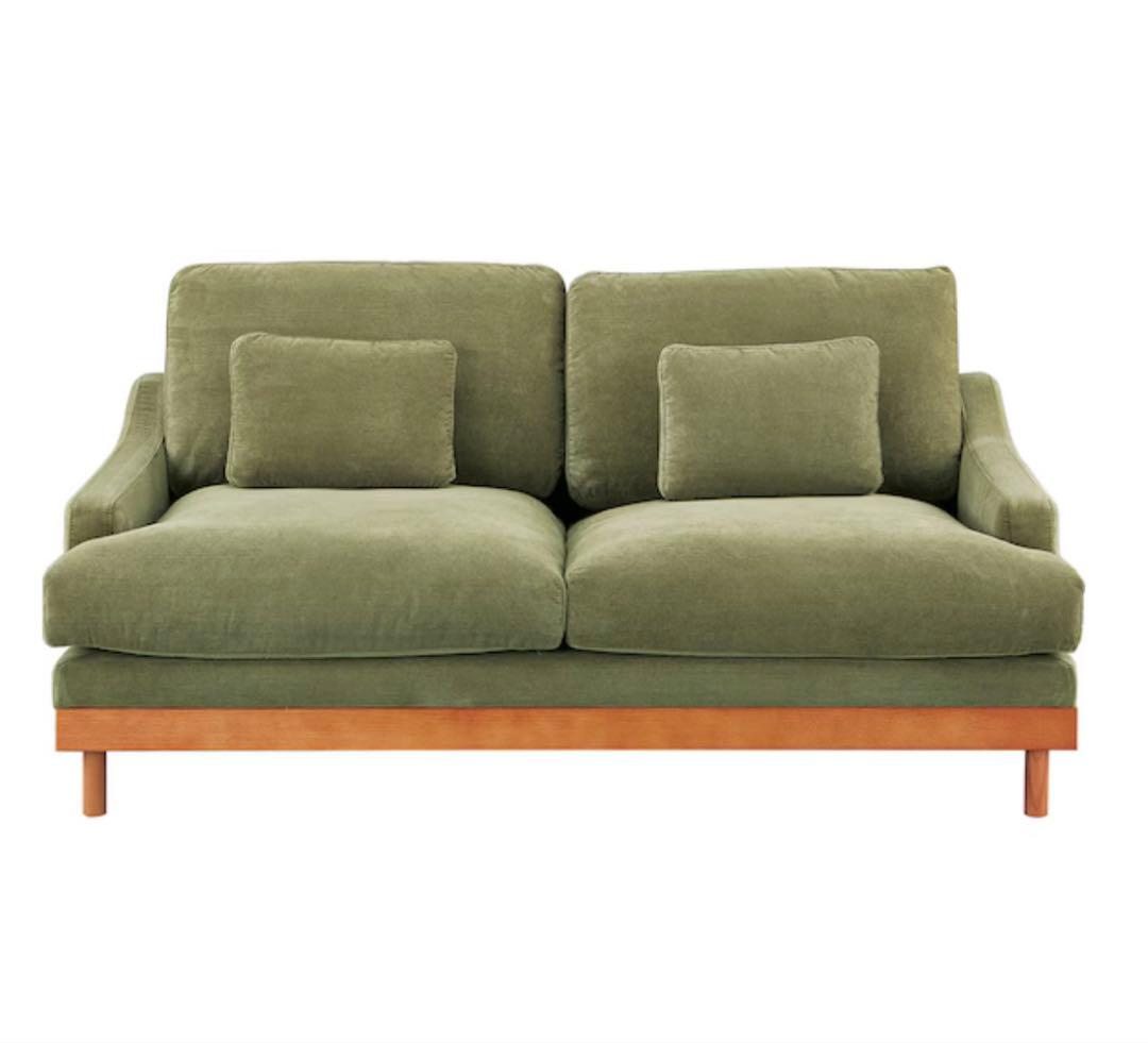 【美品】ニトリ 2人掛けソファ 布張りタイプ (LB03 GR)