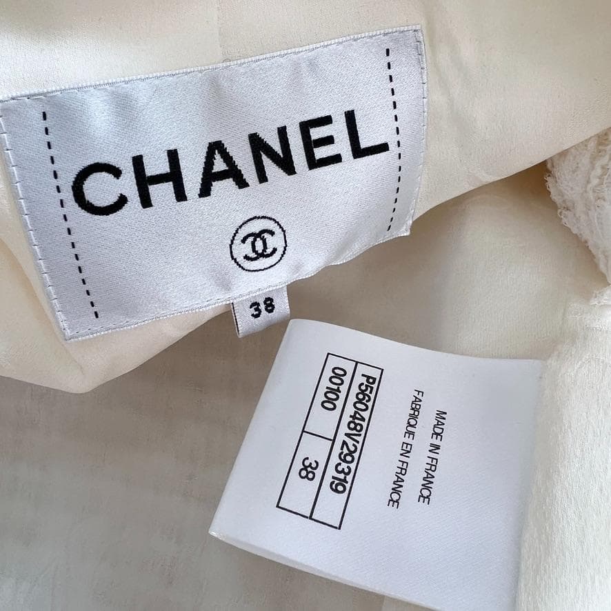 未使用★CHANEL★ホワイト★ツイード★ライオン★ダブルジャケット