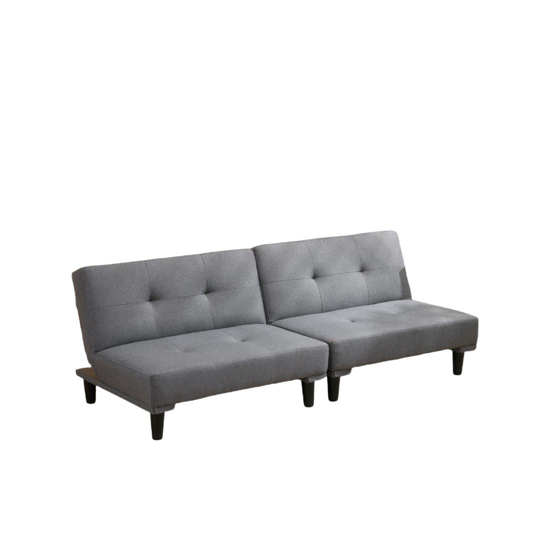 ソファベッドロータイプ 2人リクライニングソファ 背もたれ 3段階 グレー