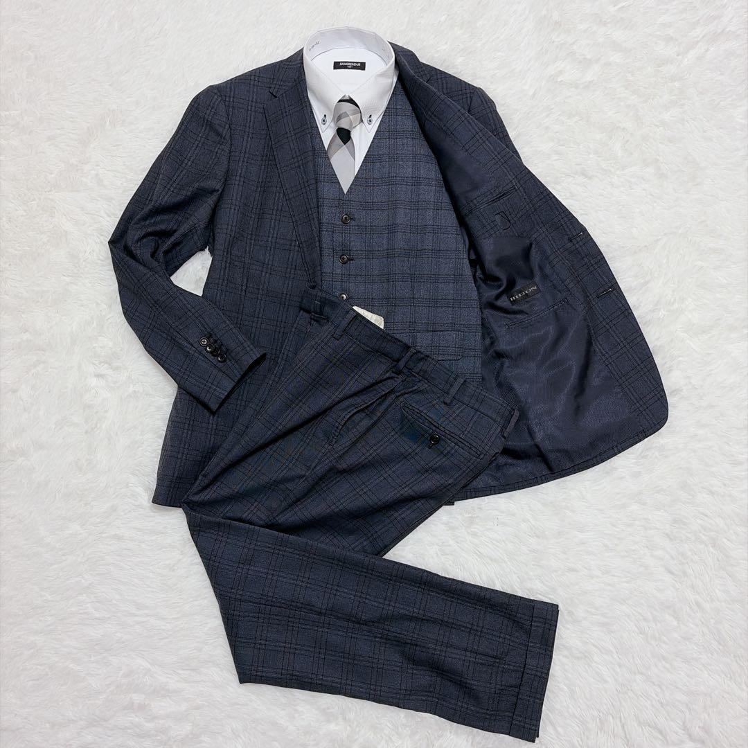 【美品】ヒルトン コロンボ SUPER130’s チェック スーツ M 850