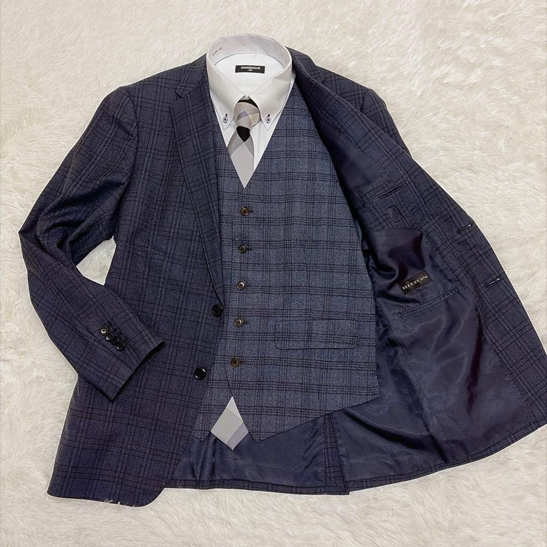 【美品】ヒルトン コロンボ SUPER130’s チェック スーツ M 850