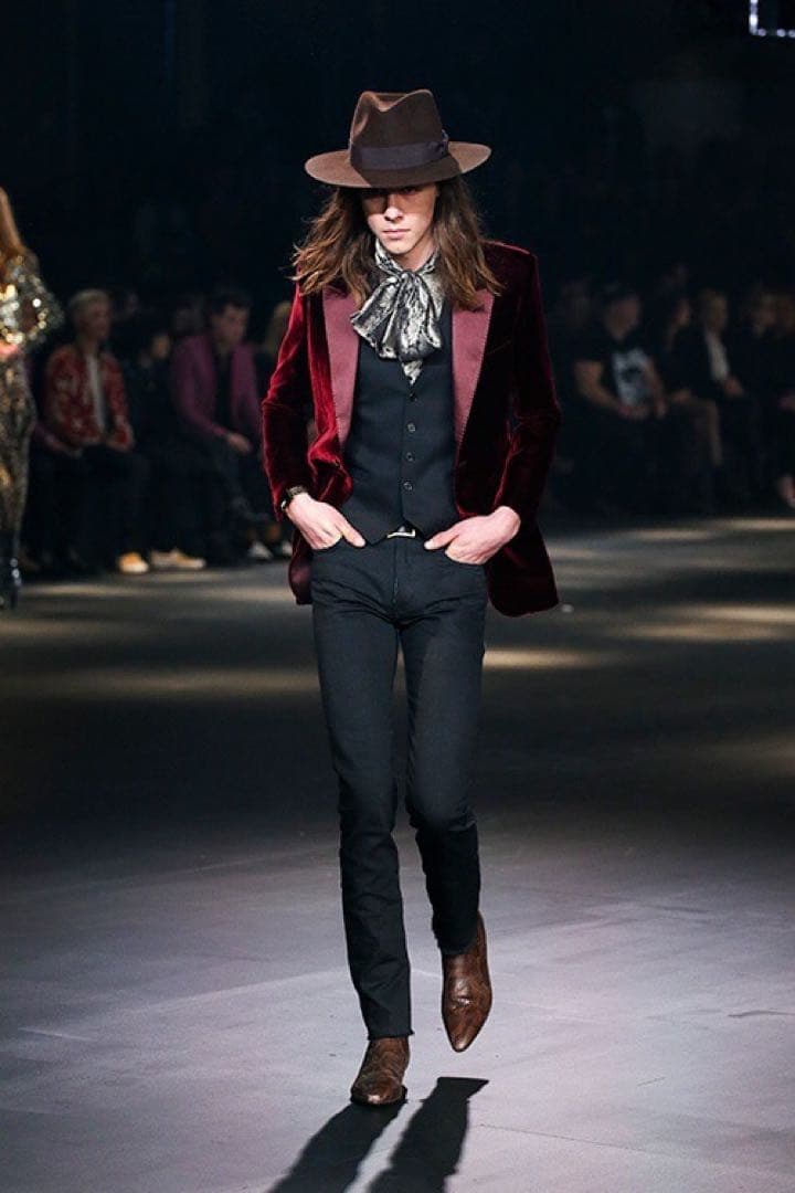 サンローランパリ エディ 2016AW スモーキングベルベットジャケット 42