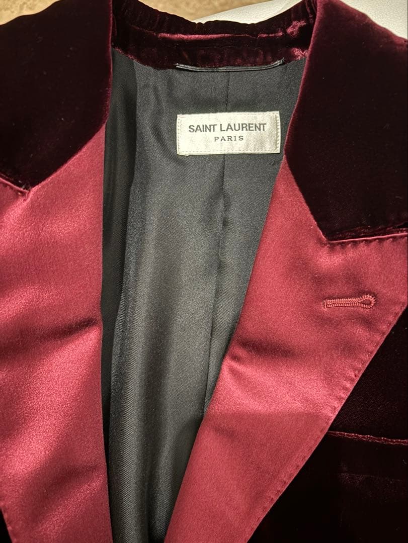 サンローランパリ エディ 2016AW スモーキングベルベットジャケット 42