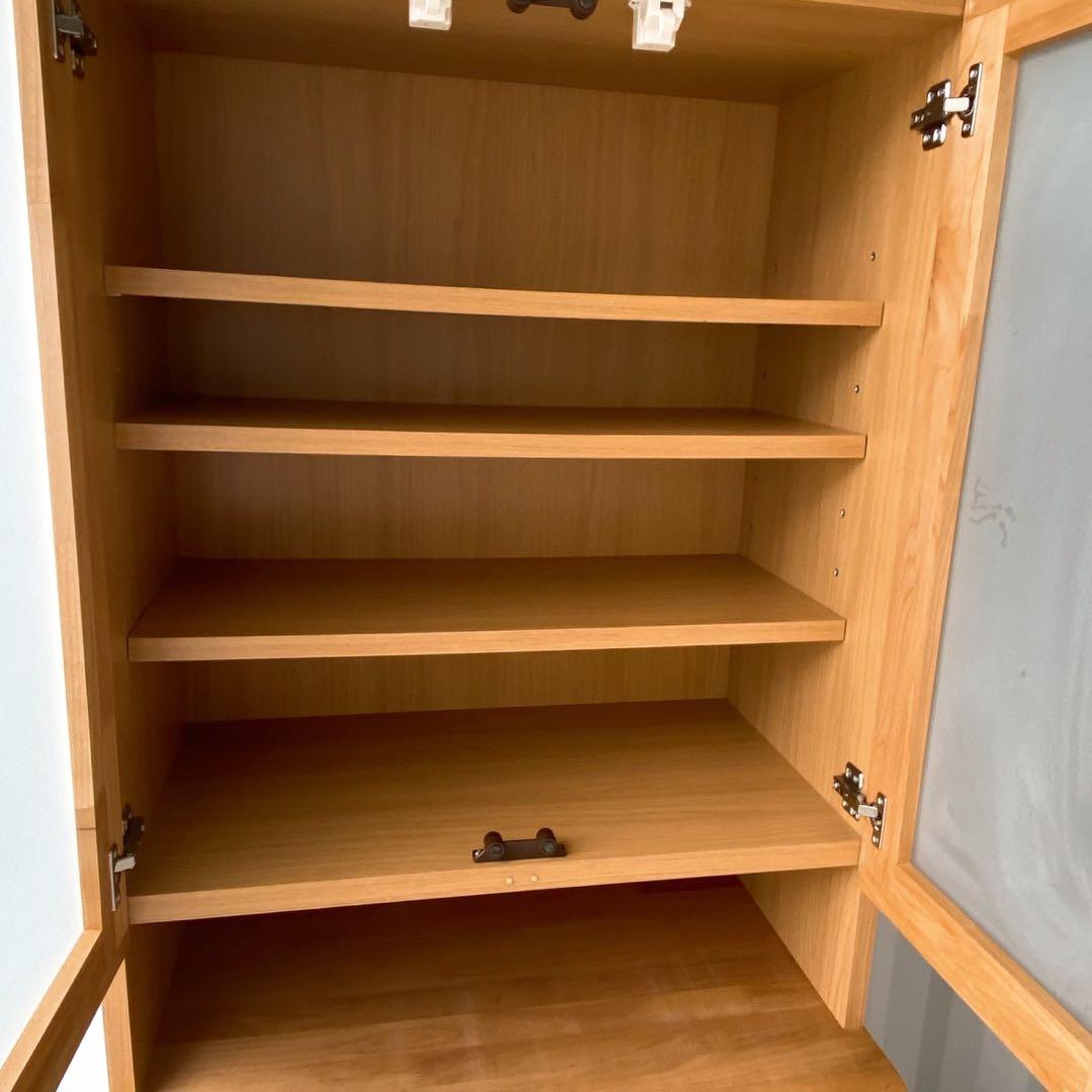 取付無料！ニトリ アルナス3 アルダー材北欧風ナチュラルキッチンボード 食器棚✨