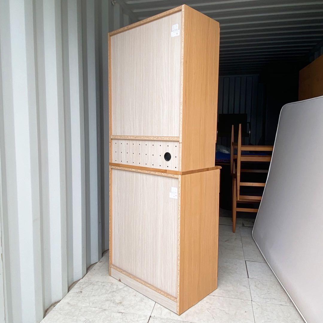 取付無料！ニトリ アルナス3 アルダー材北欧風ナチュラルキッチンボード 食器棚✨