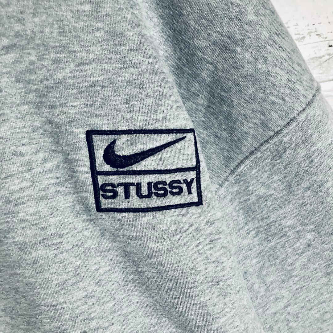 【限定コラボ】ステューシー×ナイキ☆ワンポイント刺繍ロゴ　裏起毛　2XL相当