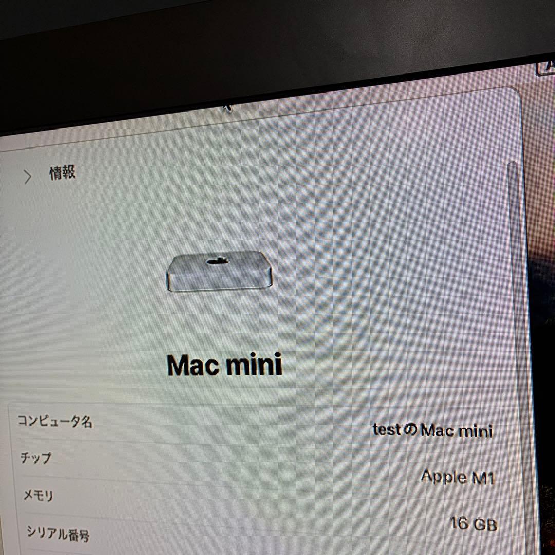 Mac mini/Apple M1/メモリ 16GB/SSD 512GB