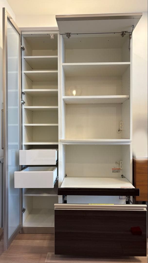 食器棚 (収納キャビネット) 木製 ガラス