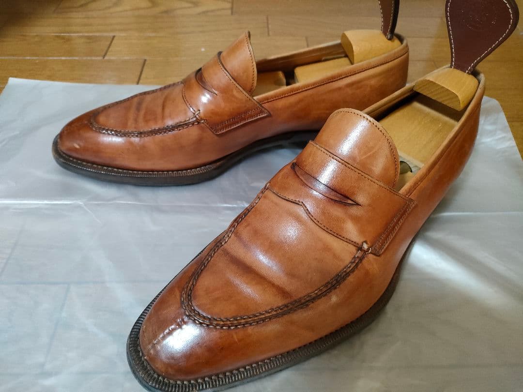 サントーニ　サイズ8 イタリア製　ステッチローファー　ブラウン　26.5センチ