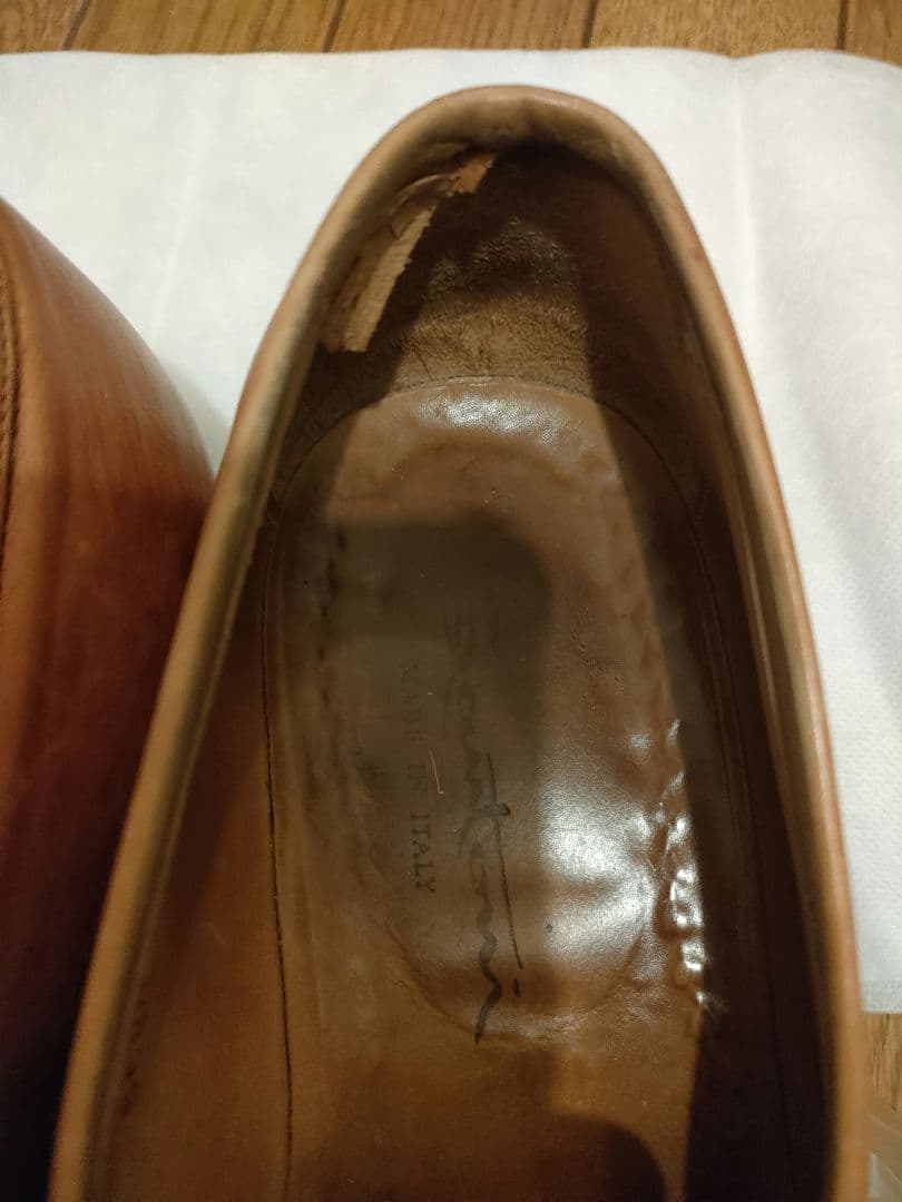 サントーニ　サイズ8 イタリア製　ステッチローファー　ブラウン　26.5センチ