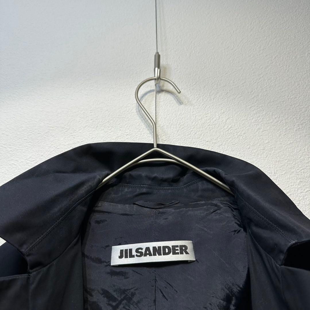 希少 JIL SANDER 上質 比翼 デザイン シャツ ジャケット 紺 36