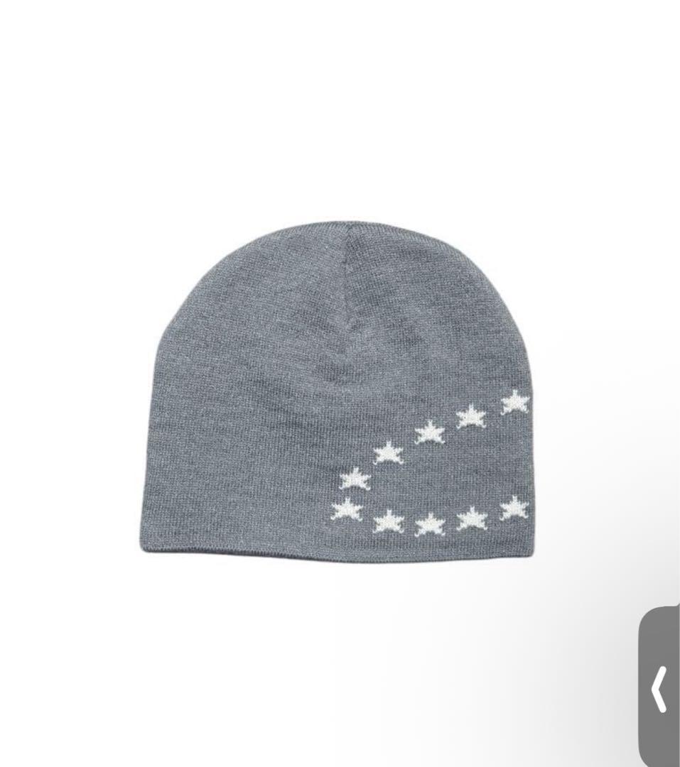 グレー 星刺繍 ニット帽　AFB ニット帽　希少カラー 完売品