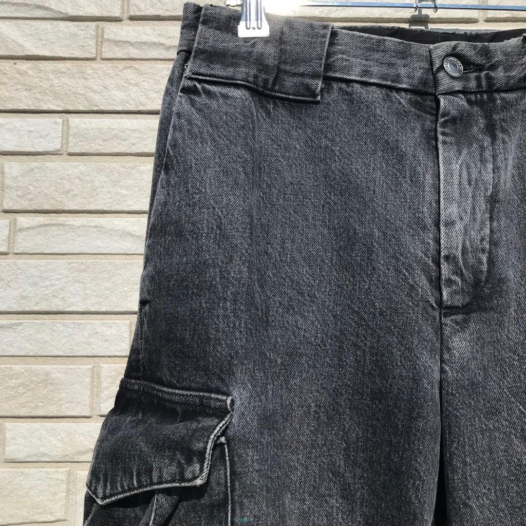 コミッション　カーゴパンツ　28　ブラック　デニム