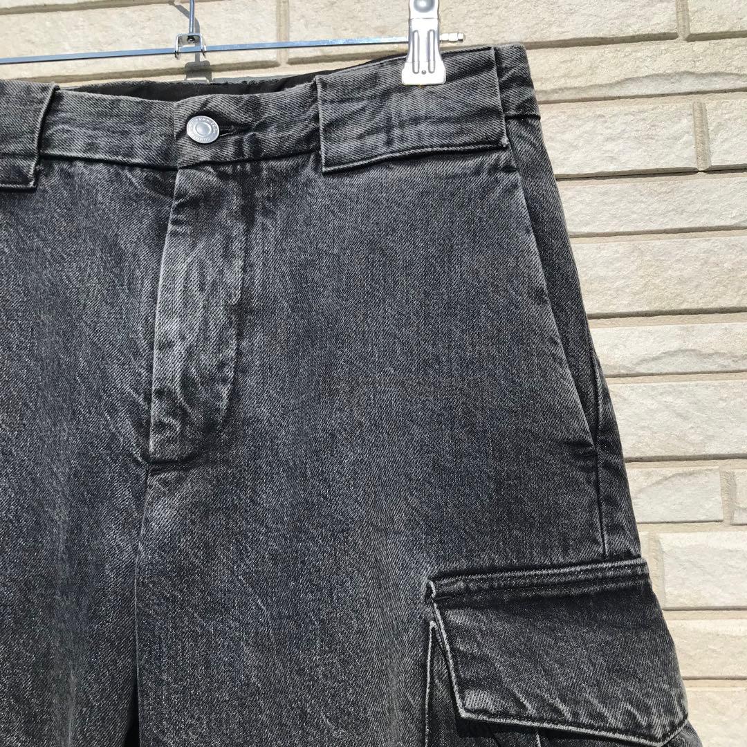 コミッション　カーゴパンツ　28　ブラック　デニム