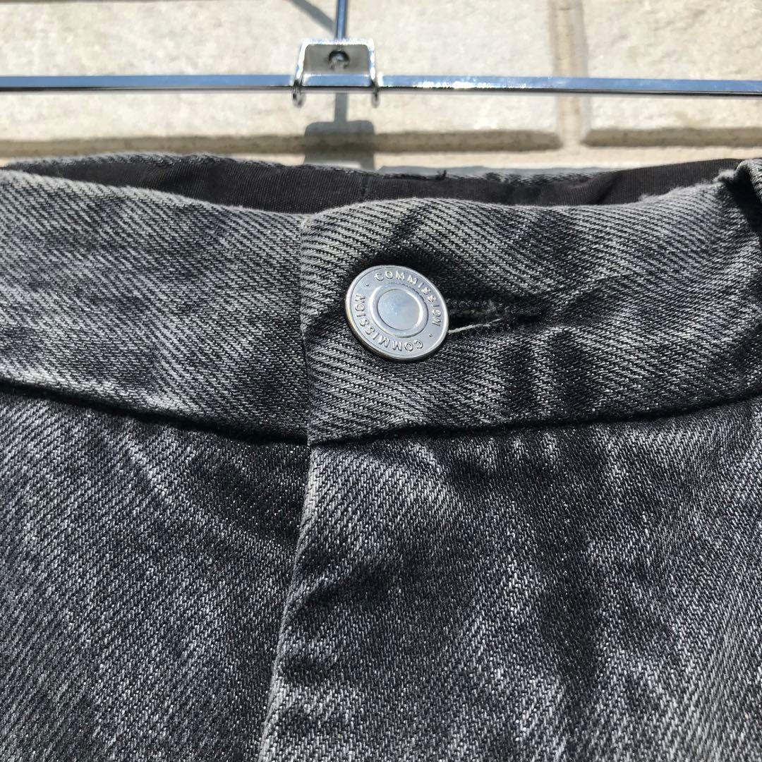 コミッション　カーゴパンツ　28　ブラック　デニム