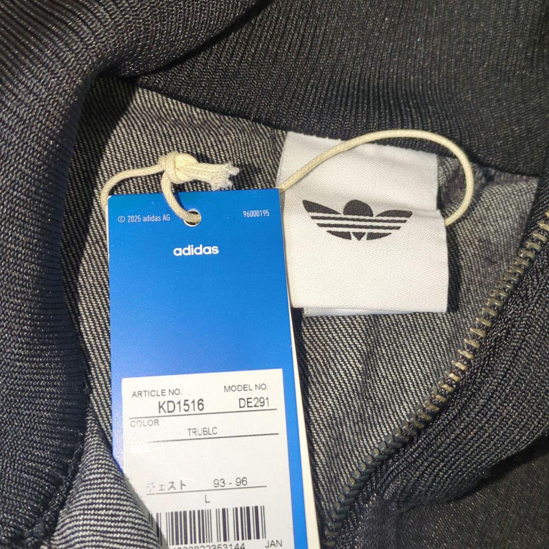 L アディダス ファイヤーバード トラックトップ ブラック デニムジャケット黒