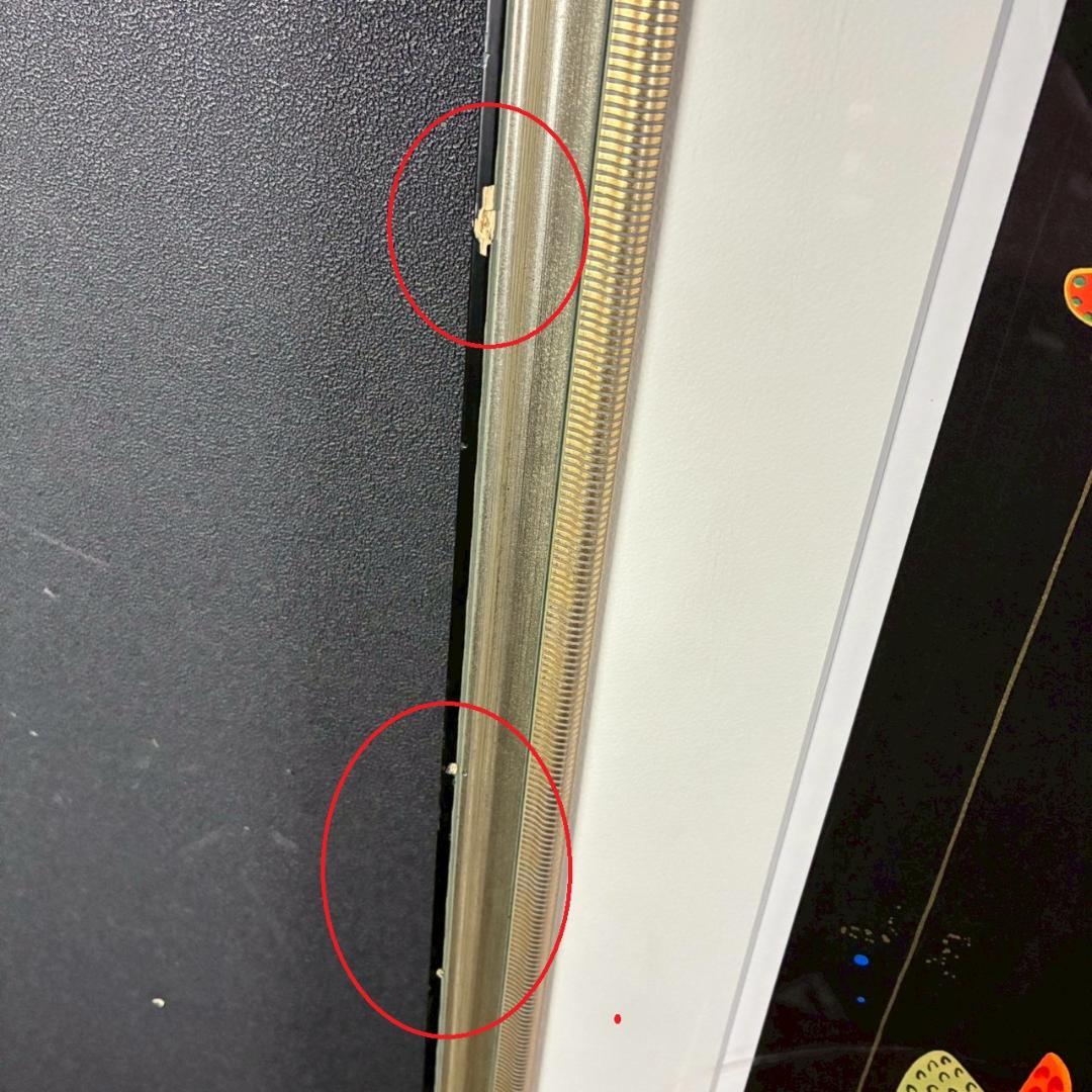 中島千波「月下の夜」リトグラフ 直筆サイン・落款有 額縁入り 日本画家