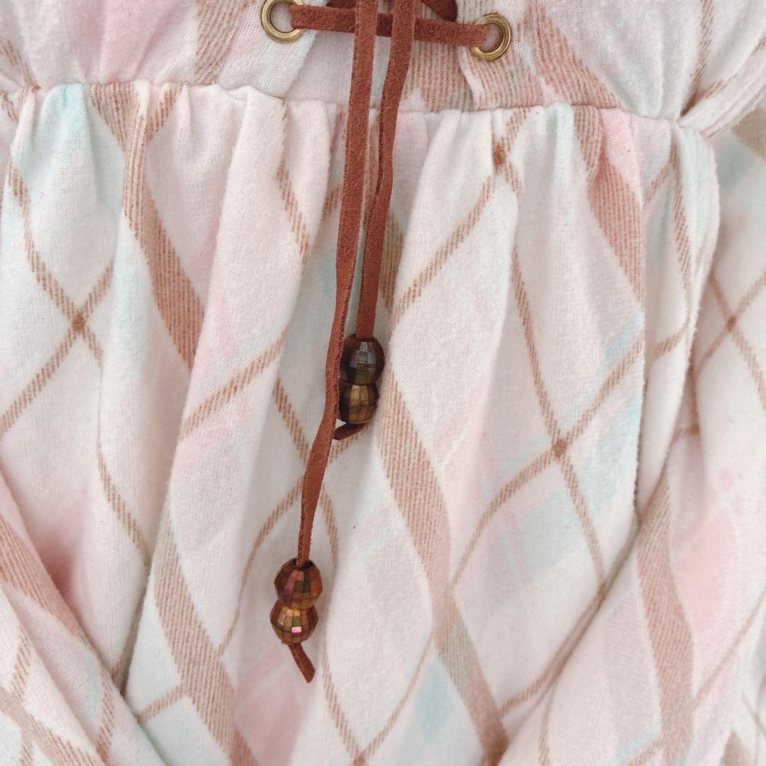 希少 y2k LIZ LISAシャーリングチェック ワンピース 姫カジ 起毛