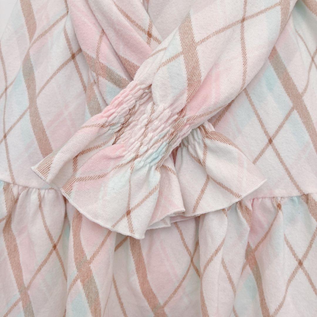 希少 y2k LIZ LISAシャーリングチェック ワンピース 姫カジ 起毛