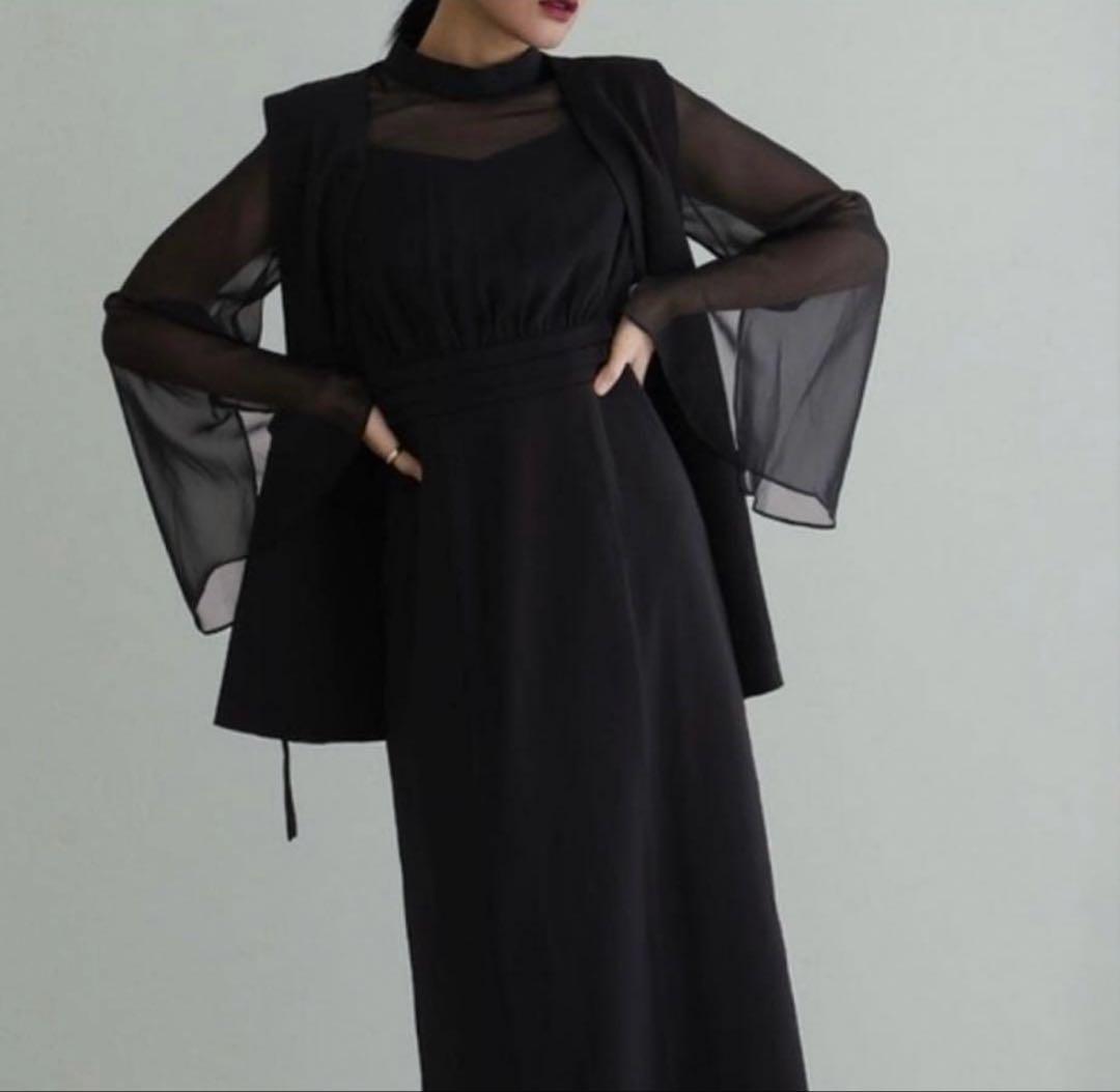 atlo ジレ袖あり＆ロング オケージョンドレスワンピース