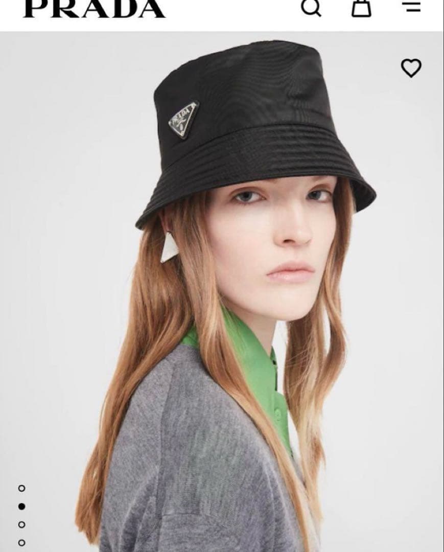 【試着のみ】PRADA プラダ ナイロン バケットハット ブラック