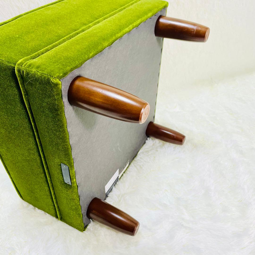 超美品　カリモク60 オットマン　モケットグリーン　ロビーチェア　Kチェア