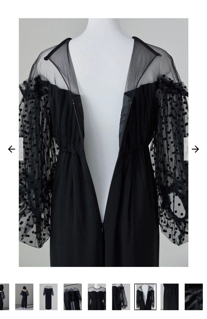 値下げ　未使用品ANDRESD アンドレスド フロッキードットパンツドレス