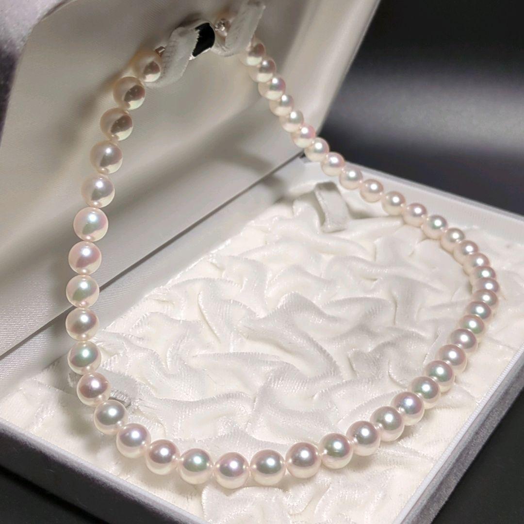 AME【花珠】あこや真珠 ネックレス 約8.0-8.5mm 435