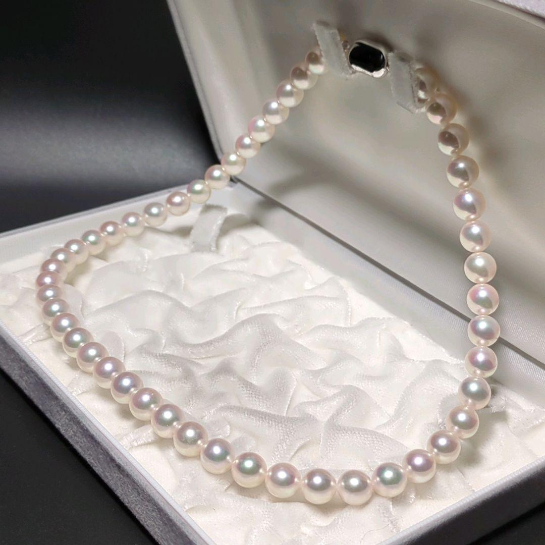 AME【花珠】あこや真珠 ネックレス 約8.0-8.5mm 435