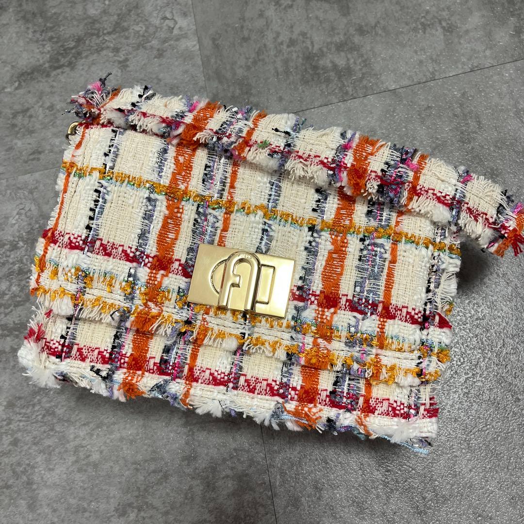 FURLA ツイードショルダーバッグ