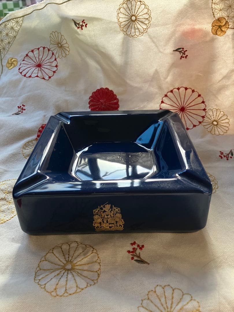 Ballantine's ウイスキー　フランス製灰皿 セット ネイビー