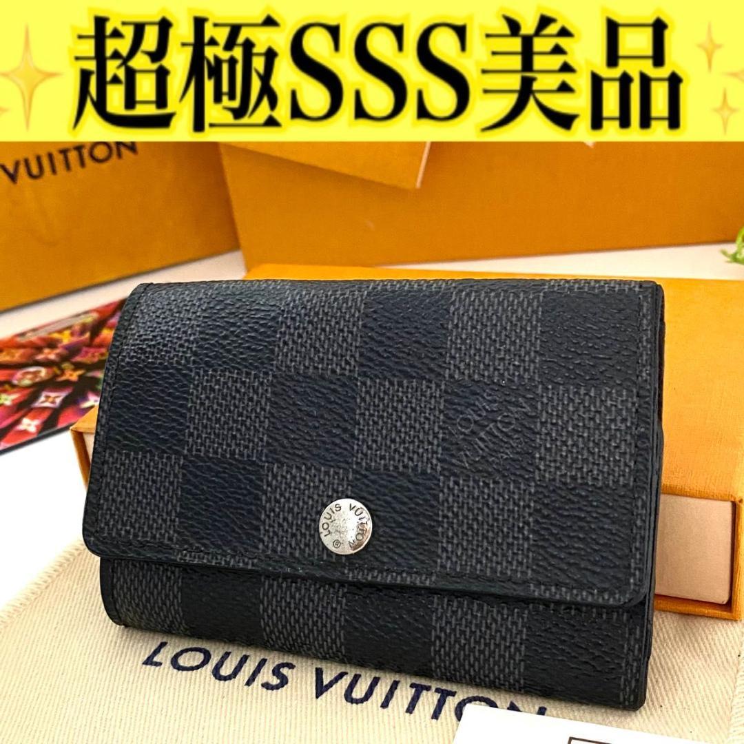 ルイ ヴィトン◎ミュルティクレ6 ダミエ グラフィット キーケース ブラック 黒