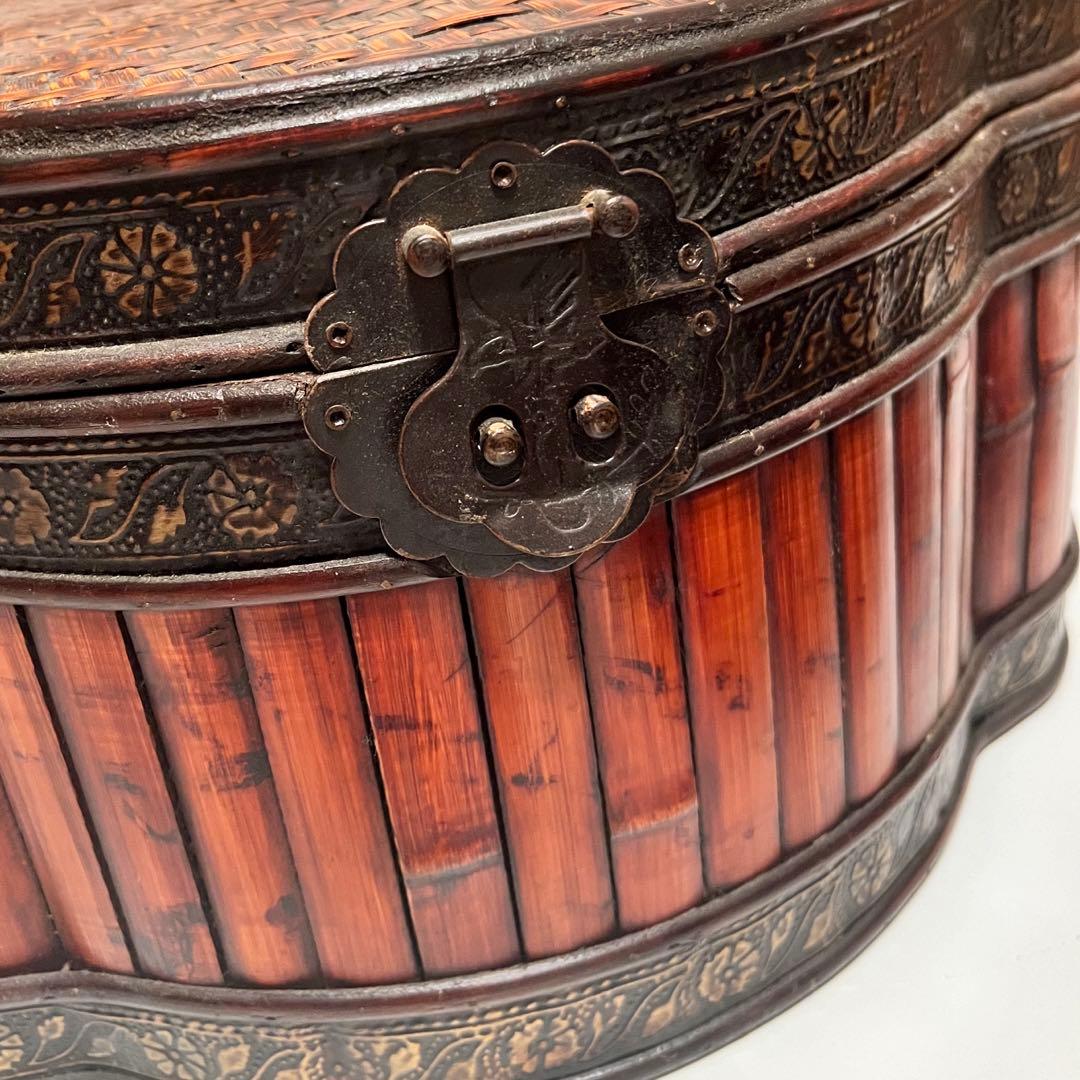 アンティーク雑貨 バンブー ボックス 小物入れ 木箱