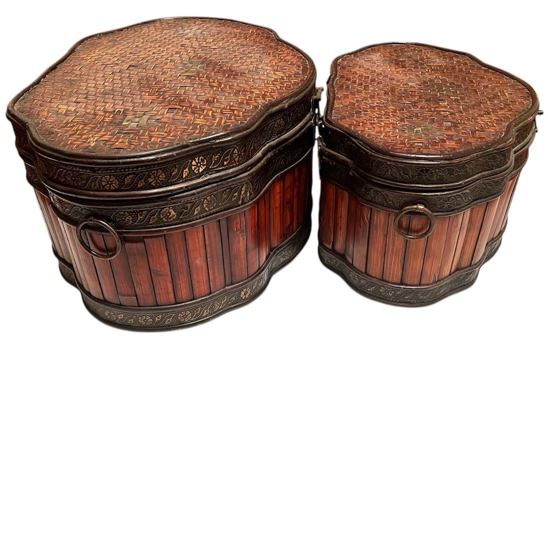 アンティーク雑貨 バンブー ボックス 小物入れ 木箱