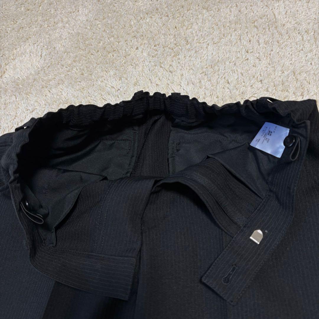 ワンダーファクトリー フォーマルスーツ 150 黒 ストライプ卒業式 入学式