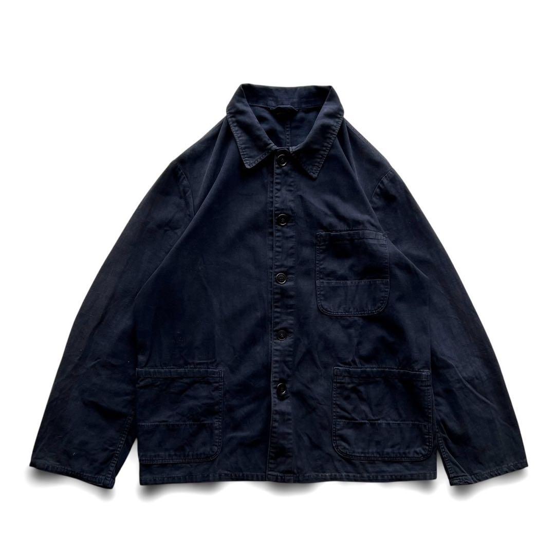 70sユーロワークカバーオール/ヘリンボーンブラック