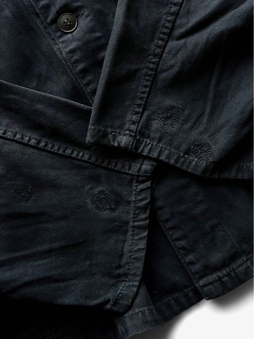 70sユーロワークカバーオール/ヘリンボーンブラック