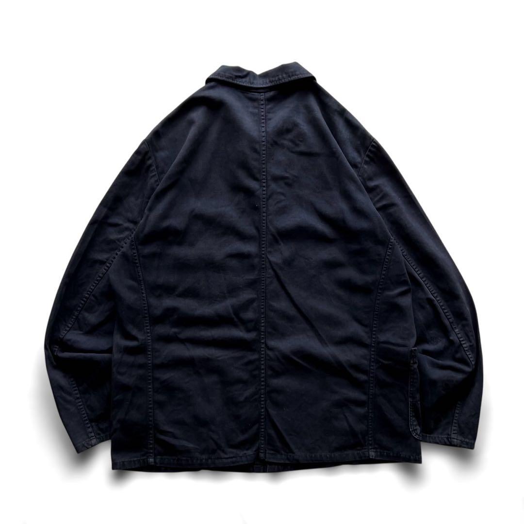 70sユーロワークカバーオール/ヘリンボーンブラック