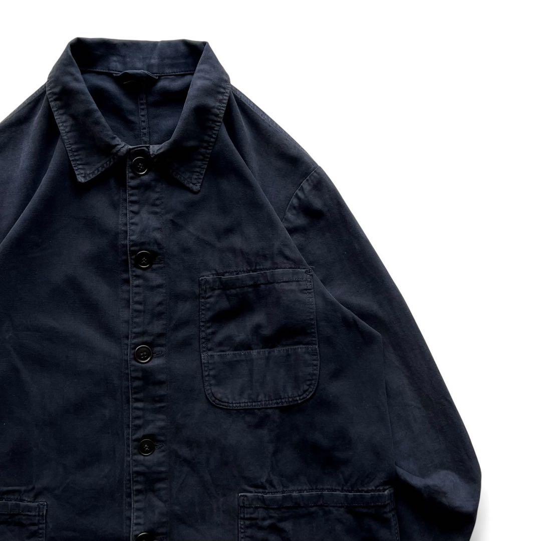 70sユーロワークカバーオール/ヘリンボーンブラック