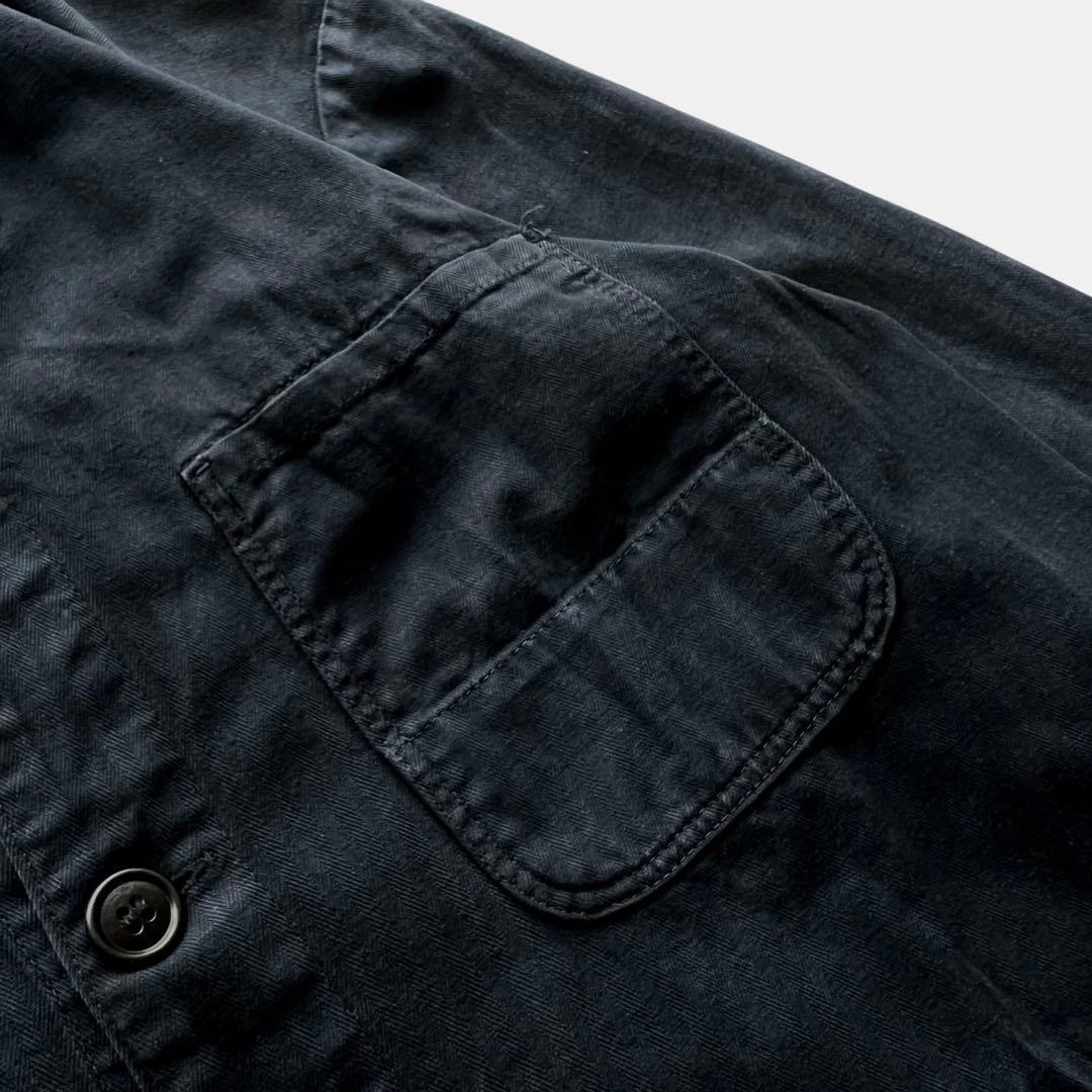 70sユーロワークカバーオール/ヘリンボーンブラック