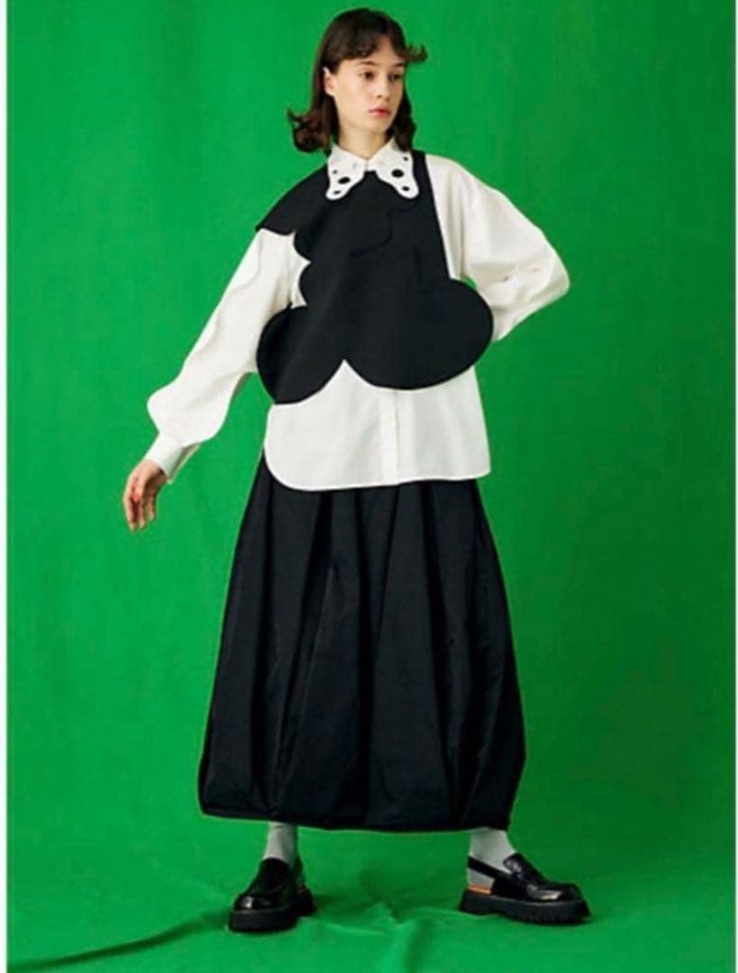 ENFOLD アシンメトリーブラックベスト 38