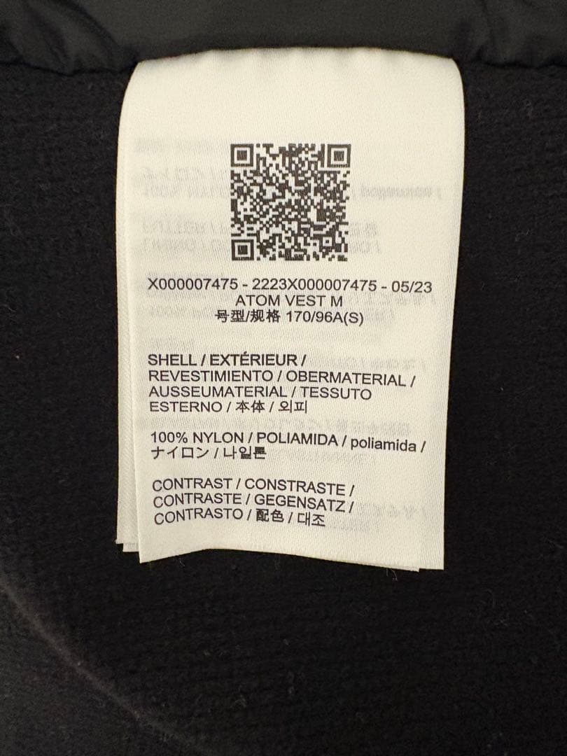 アークテリクス　アトム　ベスト　メンズ　ARC'TERYX atom ブラック