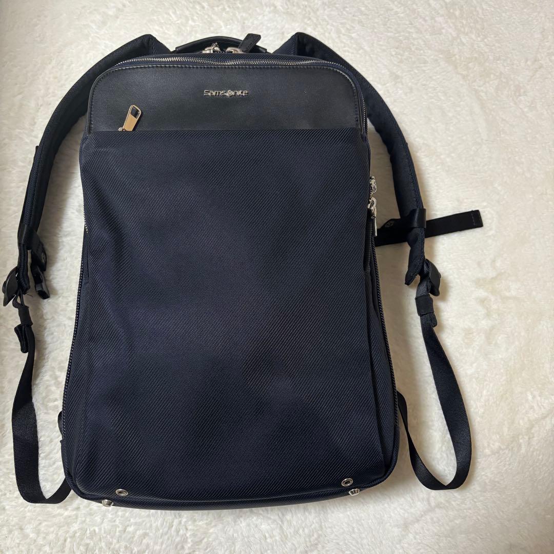めいこも サムソナイト ビジネスリュック ネイビーPC収納可 通勤用